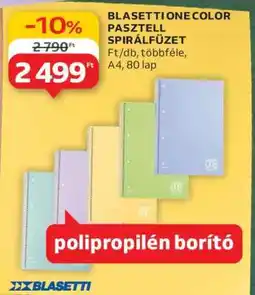 Auchan BLASETTI ONE COLOR PASZTELL SPIRÁLFÜZET ajánlat