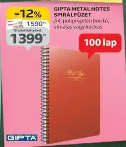 Auchan GIPTA Metal Notes Spirálfüzet ajánlat