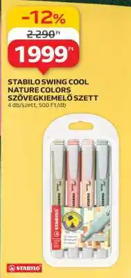 Auchan STABILO SWING COOL NATURE COLORS SZÖVEGKIEMELŐ SZETT ajánlat