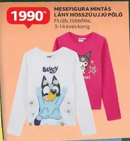 Auchan Mesefigura mintás lány hosszú ujjú póló ajánlat