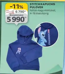 Auchan STITCH KAPUCNIS PULÓVER ajánlat