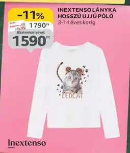 Auchan INEXTENSO LÁNYKA HOSSZÚ UJJÚ PÓLÓ ajánlat