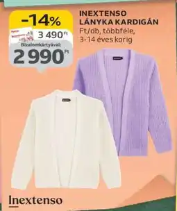 Auchan INEXTENSO LÁNYKA KARDIGÁN ajánlat