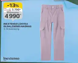 Auchan INEXTENSO LÁNYKA OLDALZSEBES NADRÁG ajánlat