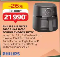 Auchan Philips Airfryer 2000 S NA210/00 Forrólevegős Sütő ajánlat