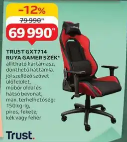Auchan TRUST GXT714 RUYA GAMER SZÉK ajánlat