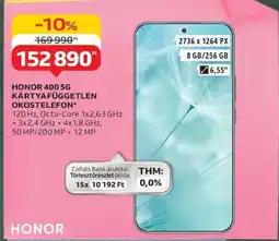 Auchan HONOR 400 5G KÁRTYAFÜGGETLEN OKOSTELEFON ajánlat