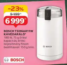 Auchan BOSCH TSM6A011W Kávédaráló ajánlat