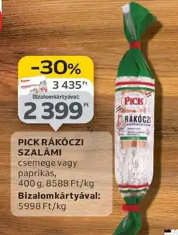 Auchan PICK Rákóczi szalámi ajánlat