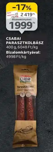 Auchan Csabai parasztkolbász ajánlat