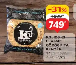Auchan KOLIOS K3 CLASSIC GÖRÖG PITA KENYÉR ajánlat