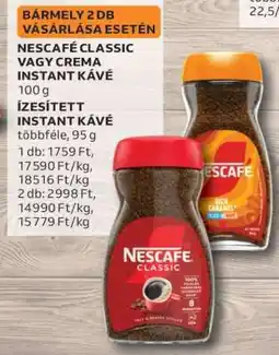 Auchan NESCAFÉ Classic vagy Crema Instant Kávé ajánlat