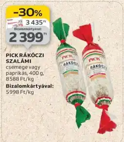Auchan PICK Rákóczi szalámi ajánlat