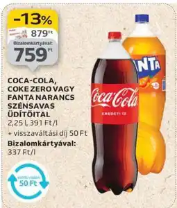 Auchan Coca-Cola, Coke Zero vagy Fanta Narancs Szénsavas Üdítőital ajánlat