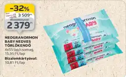 Auchan NEOGRANORMON BABY NEDVES TÖRLŐKENDŐ ajánlat
