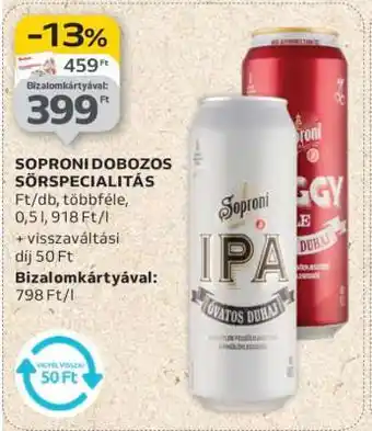 Auchan Soproni Dobozos Sörspecialitás ajánlat