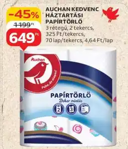 Auchan AUCHAN KEDVENC HÁZTARTÁSI PAPÍRTÖRLŐ ajánlat