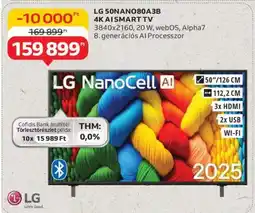 Auchan LG 50NANO80A3B 4K AI SMART TV ajánlat