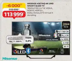 Auchan Hisense 43E7NQ 4K UHD Smart QLED TV ajánlat