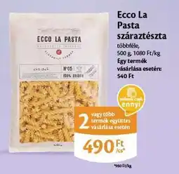 EcoFamily Ecco La Pasta száraztészta ajánlat