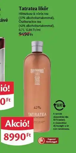 EcoFamily TatraTea likőr ajánlat