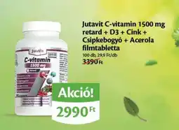 EcoFamily Jutavit C-vitamin 1500 mg retard + D3 + Cink + Csipkebogyó + Acerola filmtabletta ajánlat