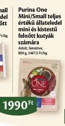 EcoFamily Purina One Mini/Small teljes értékű állateledel mini és kistestű felnőtt kutyák számára ajánlat