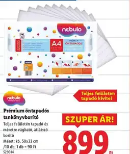 Lidl Prémium öntapadós tankönyvborító ajánlat