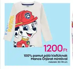 Pepco 100% pamut póló kisfiúknak Mancs Őrjárat ajánlat
