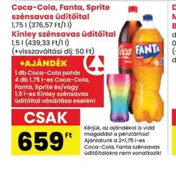 Spar Coca-Cola, Fanta, Sprite szénsavas üdítőital ajánlat