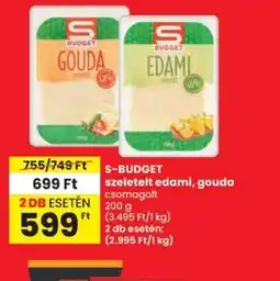Spar S-Budget szeletelt edami, gouda ajánlat