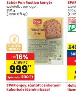 Spar Sch Hello Food hentestokány jázmin rizzselr Pan Rustico kenyér ajánlat