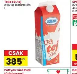 Spar Tolle ESL tej ajánlat