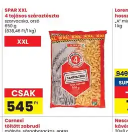 Spar Spar XXL 4 tojásos száraztészta ajánlat
