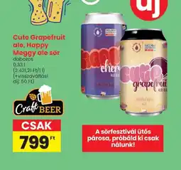 Spar Cute Grapefruit ale, Happy Meggy ale sör ajánlat