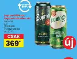 Spar Soproni 1895 sör, Soproni szűretlen sör ajánlat