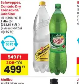 Spar Schweppes, Canada Dry szénsavas üd Johnnie Walker Red Label whiskytőital ajánlat