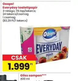 Spar Ooops! Everyday toalettpapír ajánlat