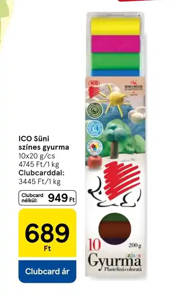Tesco ICO Süni színes gyurma ajánlat