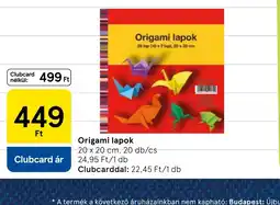 Tesco Origami lapok ajánlat