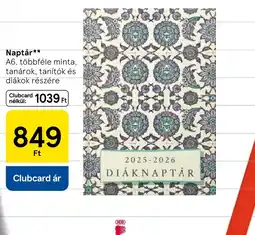 Tesco Naptár ajánlat