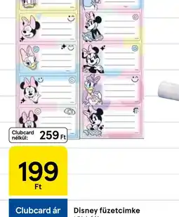 Tesco Disney füzetcímke ajánlat