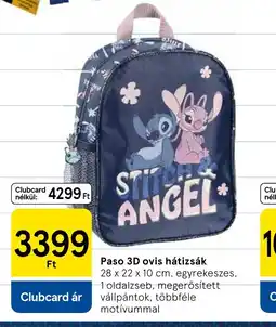 Tesco Paso 3D ovis hátizsák ajánlat