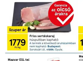 Tesco Friss sertéskaraj ajánlat