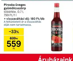 Tesco Piroska Üveges gyümölcsszörp ajánlat
