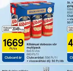 Tesco Kőbányai dobozos sör multipack ajánlat