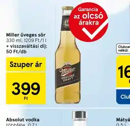 Tesco Miller üveges sör ajánlat