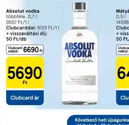 Tesco Absolut vodka ajánlat