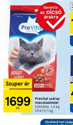 Tesco Prevital száraz macskaeledel ajánlat