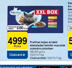 Tesco PreVital teljes értékű állateledel felnőtt macskák számára szszban ajánlat